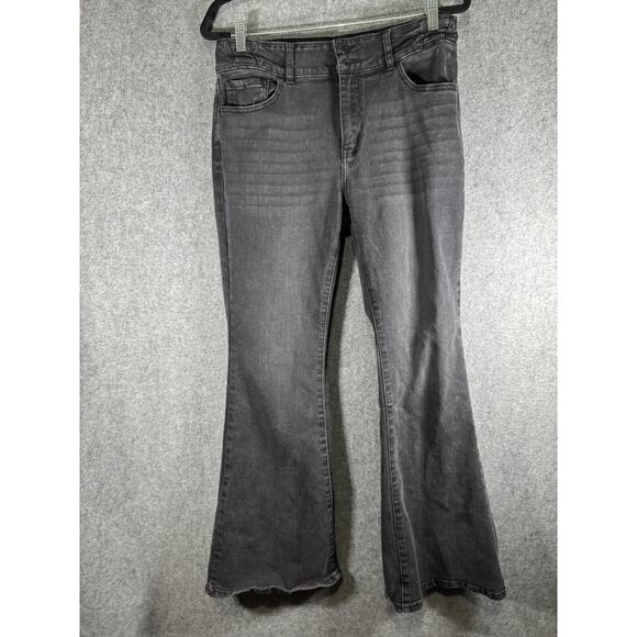 Kancan Signature Jeans Women 30 Black High Rise Kurvy Flare Denim Stretch Wester - Picture 1 of 7